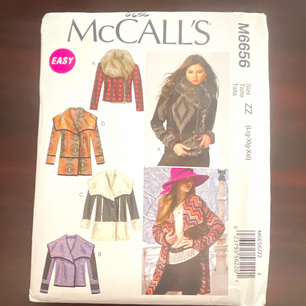 McCall's M6656 Easy Women's Unlined Jacket & Coat Sewing Pattern Sportswear
